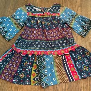 Sprockets baby girl navy green floral dress size 18 month